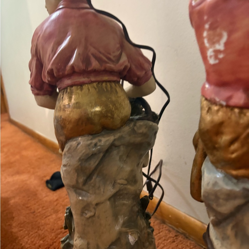 spelter boy lamp - Picture 4 of 5